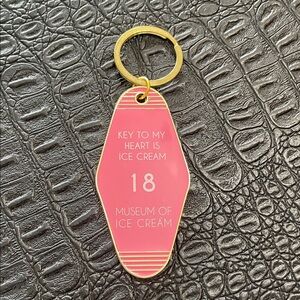 Museum of Ice Cream Keychain Pink & Gold —Key to My Heart is Ice Cream “18”